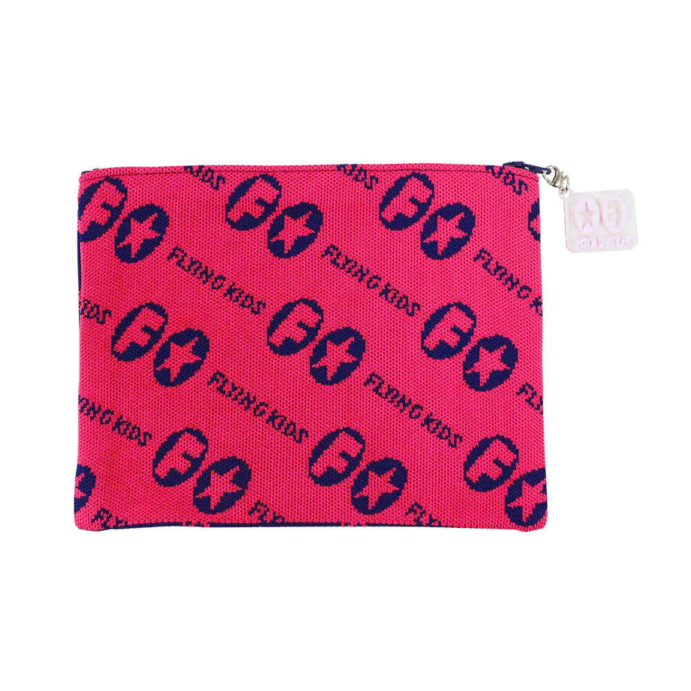 FK ニットポーチ(NAVY×PINK)